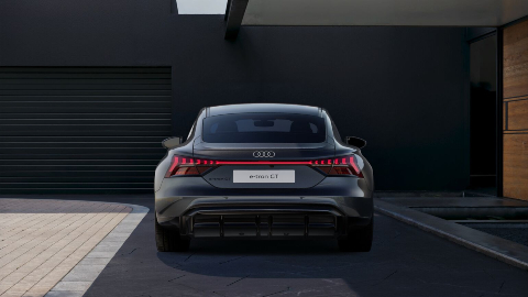 Grey Audi e-tron GT Quattro Exterior Rear Static