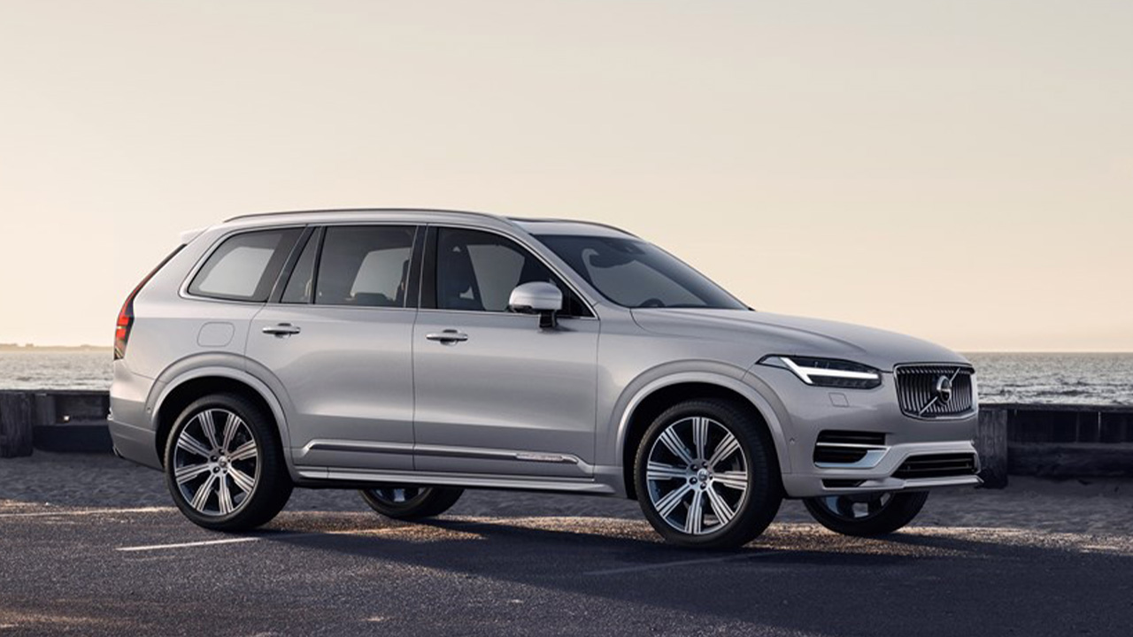 Silver Volvo XC90, parked