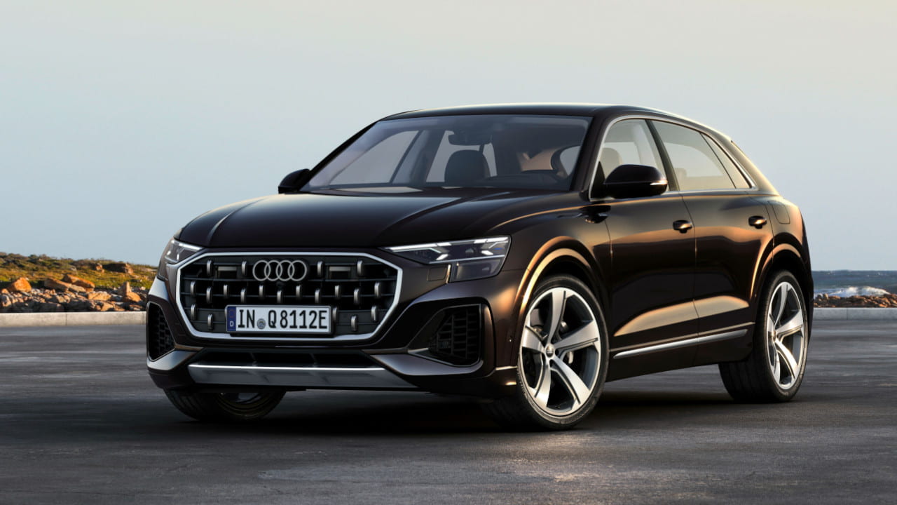 Audi Q8 TFSI e Quattro in Black parked