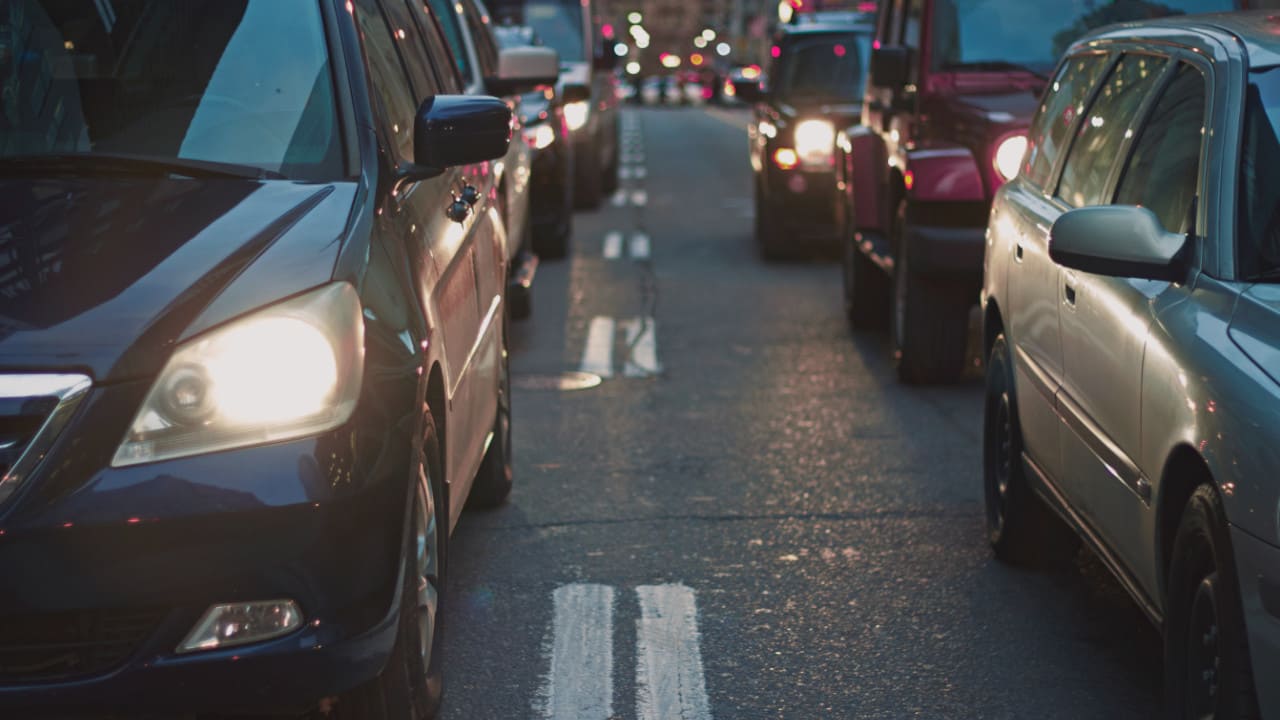 Cars In Queue From Front