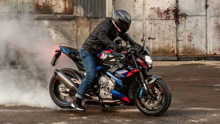 Motorcyclist Riding BMW M 100 R