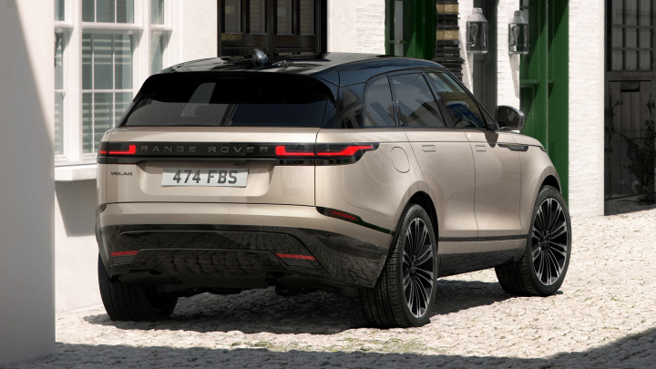 Gold Range Rover Velar Belgravia Exterior Rear