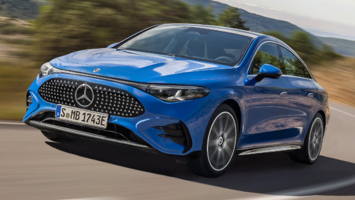 Mercedes-Benz CLA finished in Blue driving