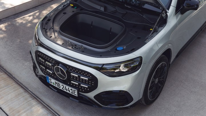 Silver Mercedes Benz GLB Electric frunk 