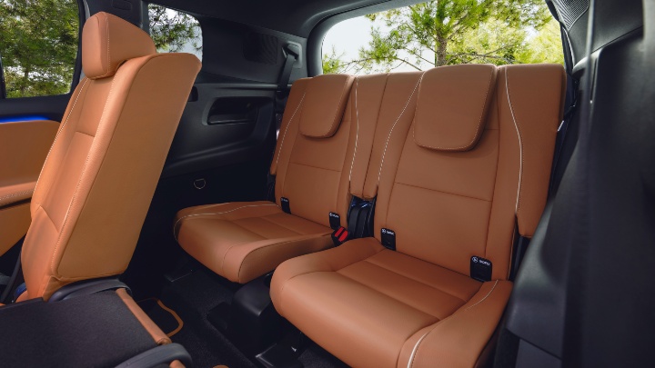 Mercedes Benz GLB Electric interior rear seats brown leather