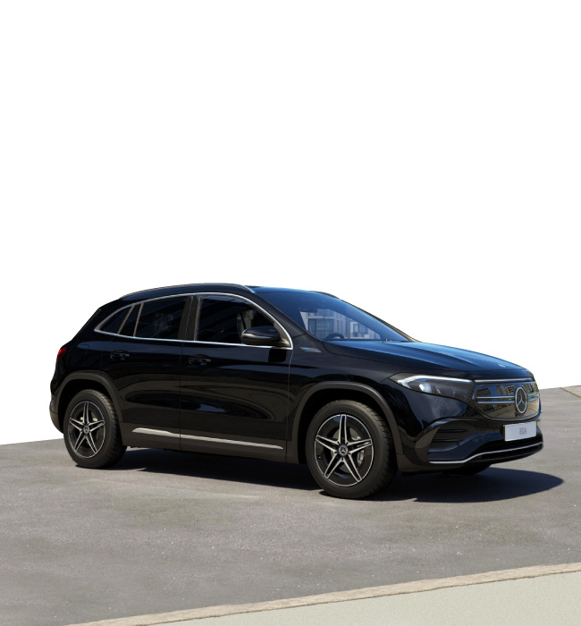Mercedes-Benz EQA parked in front of a white background