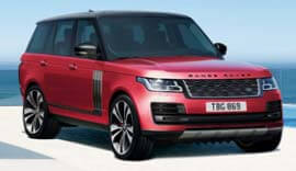 Red Range Rover 2018 parked.